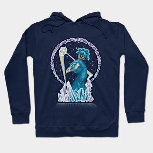 Cosmic Peacock with Rainbow Crystals Hoodie